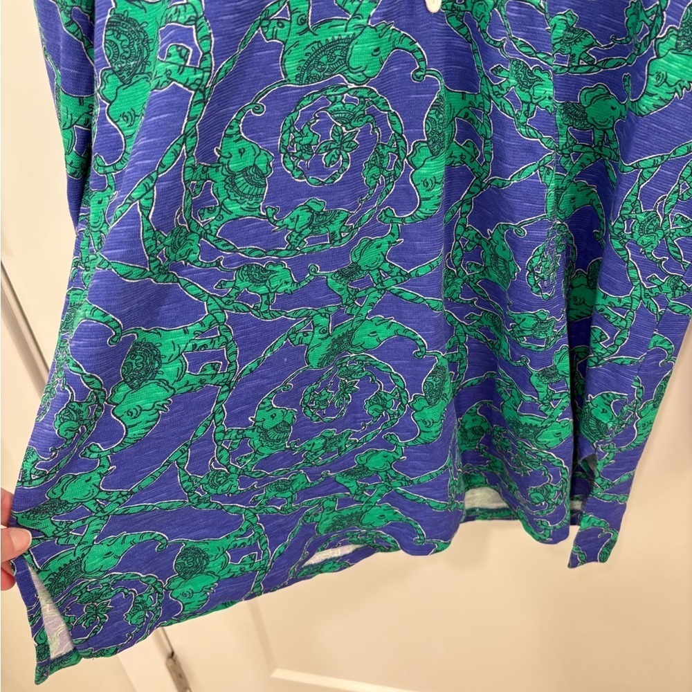 Lilly Pulitzer Noelle Hooded Coverup Tunic in Loopy Elephants Size Large - Picture 8 of 14